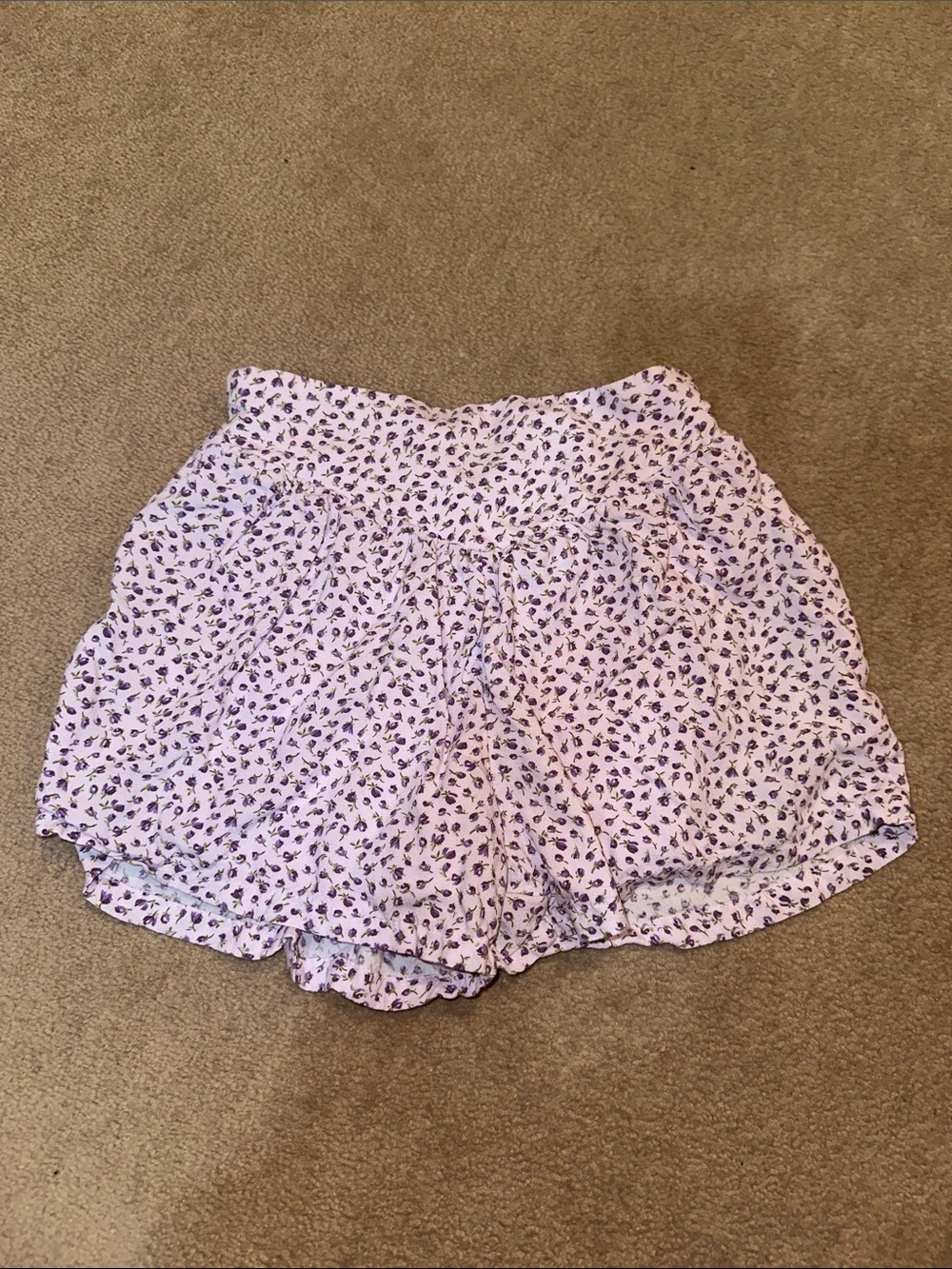 Old Navy Light Pink High-Waist Floral Print Shorts